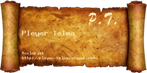 Pleyer Telma névjegykártya
